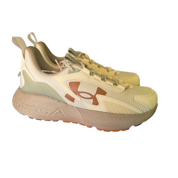 NWB-UNDER ARMOUR HOVR MEGA 2 MVMNT/WHITE-BROWN/ UNISEX SHOES/SIZE M 10.5 - W 12 main image 5